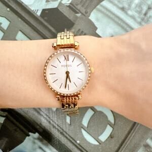 Fossil BQ3502 Tillie Mini Three-Hand Rose Gold Steel Watch